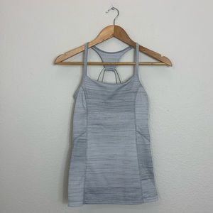 ZELLA Gray Stripes Racer Back Work out tank top